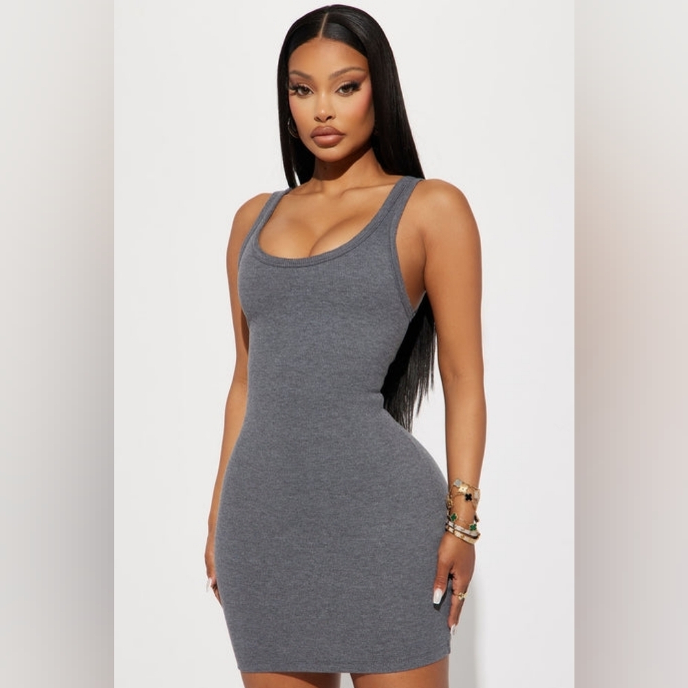 *4 For💲30* Fashion Nova One Of The Boys Dress - Charcoal